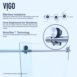 Vigo Ferrara Adjustable Frameless Sliding Shower Door